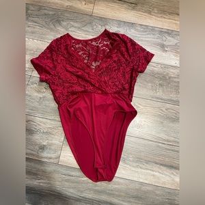 Red bodysuit SHEIN curve size 0XL